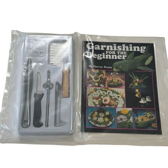 Garnishing For The Beginner Harvey Rosen Book & 5pc Tool Set NIP / Sealed - Picture 1 of 6